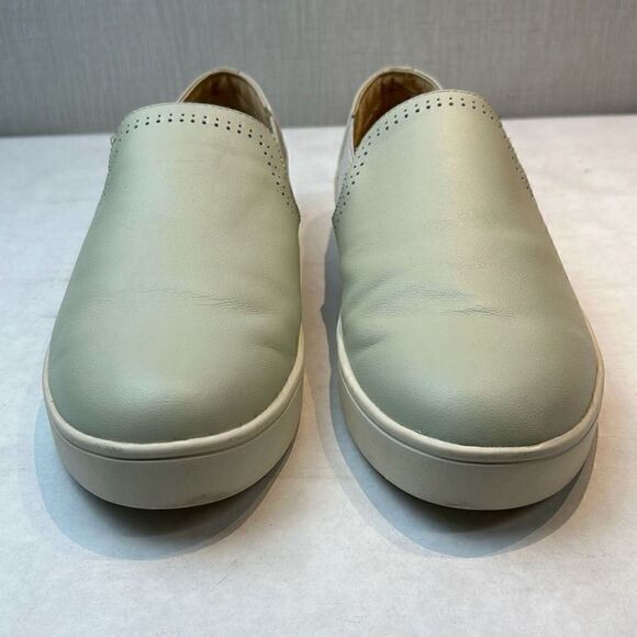 Spenco Parker Slip-On Shoes Leather Orthotic Sz 10D Oyster Lt Gray Stretch Panel - Picture 3 of 8